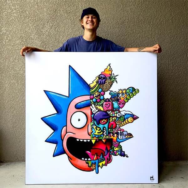 Oversized Rick and Morty large Wall Art for Modern Home Decor by Wegs Art