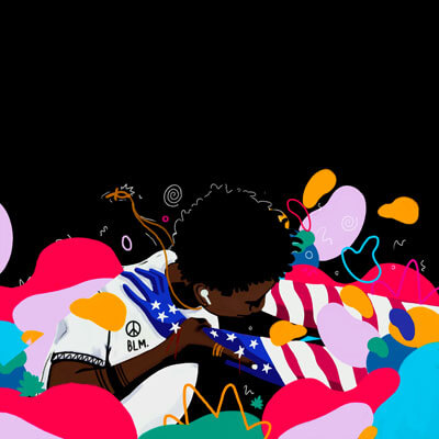 Large Black Lives Matter Pop Art Framed Fabric Wall Art