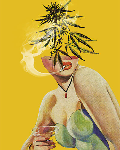 Large marijuana based trippy wall art piece