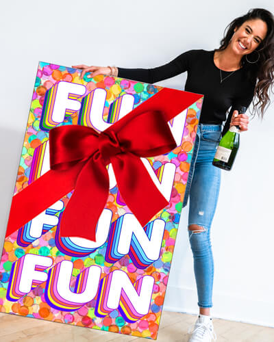 Holiday Gift Card for Large Fun Pop Wall Art
