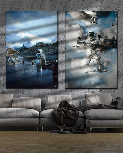 Large CGI Surreal Astronaut Wall Art by CaptvArt