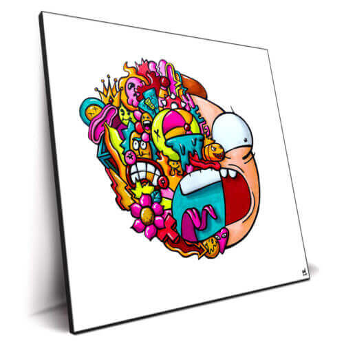 a trippy Morty wall art cartoon portrait