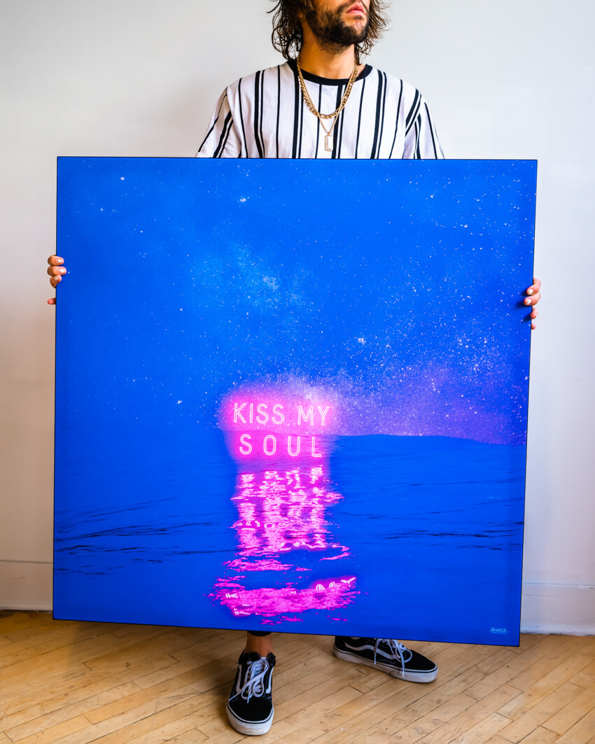 neon canvas print minimal bright decor home Instagram