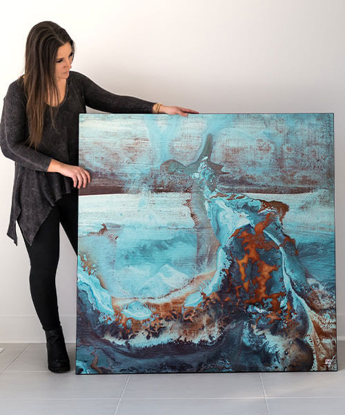 Decorate with neutral abstract art home decor