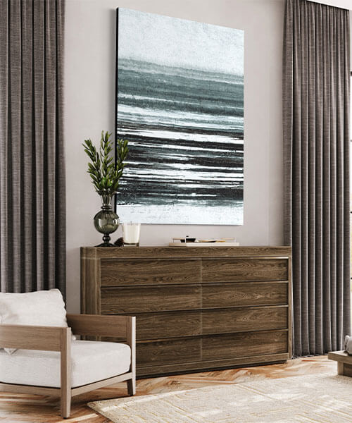 Decorate with neutral abstract art home decor