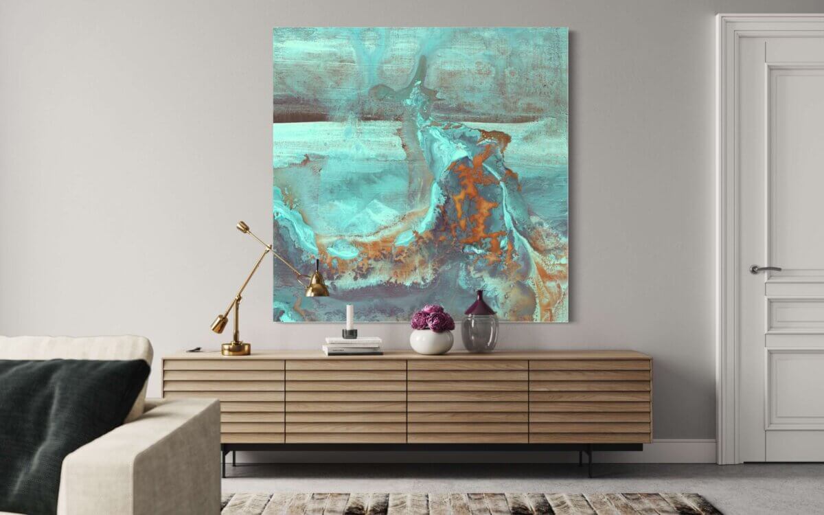 painting decor huge blue artwork print affordable cheap large contemporary