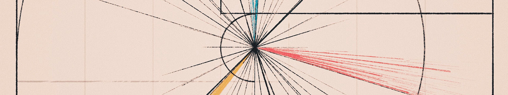 Large abstract vintage geometric boho wall art in tan a and primary colors