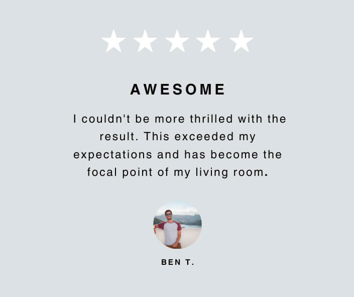 Five star review from verified customer of BIG Wall Decor who printed large custom photo collage.