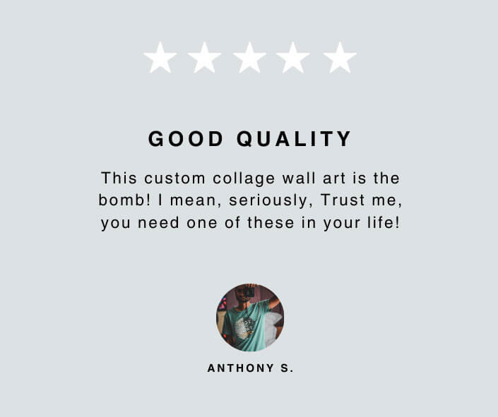 Five star review from verified customer of BIG Wall Decor who printed photo collages.