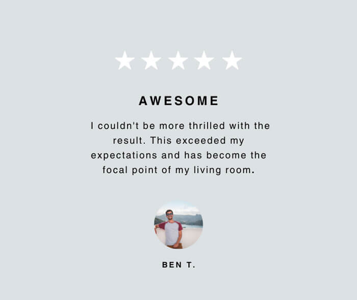 Five star review from verified customer of BIG Wall Decor who printed large photo collage.