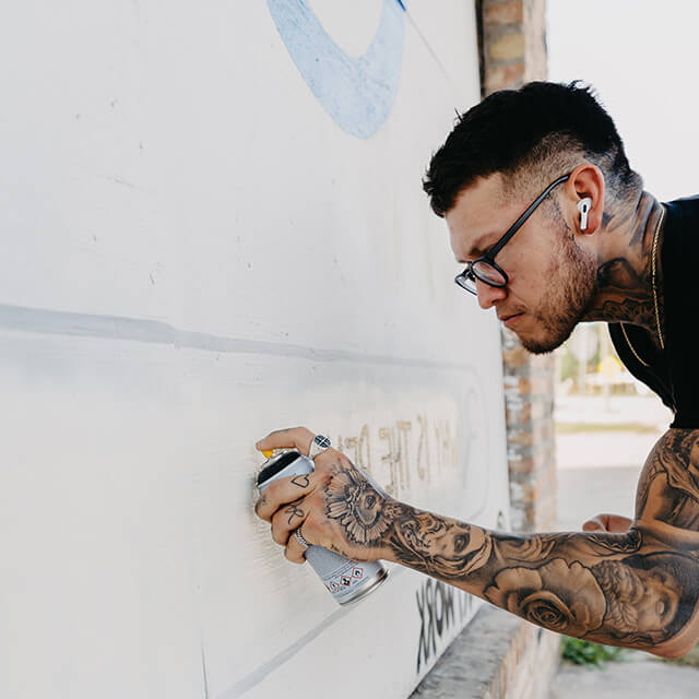 IR Artwork Spray Painting Large Pop Art Graffiti Style Mural Contemporary Decor