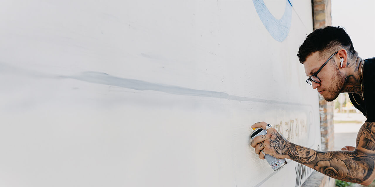 IR Artwork Spray Painting Large Pop Art Graffiti Style Mural Decor Contemporary