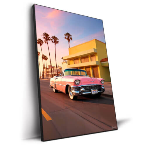 L.A. Pink Cadillac Wall Art by Philippe HUGONNARD