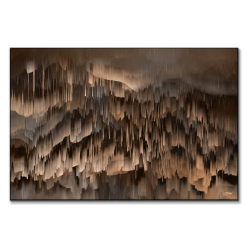 Abstract digital artwork with brown hues, featuring layered texture and soft transitions.