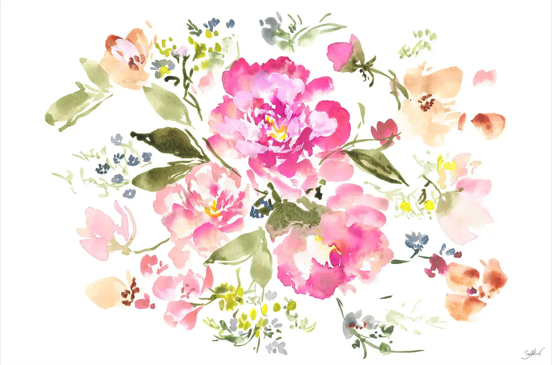 Pink Peony Floral Pink Artwork  by Shelby Kregel #1