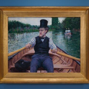 expressionist painting man in row boat