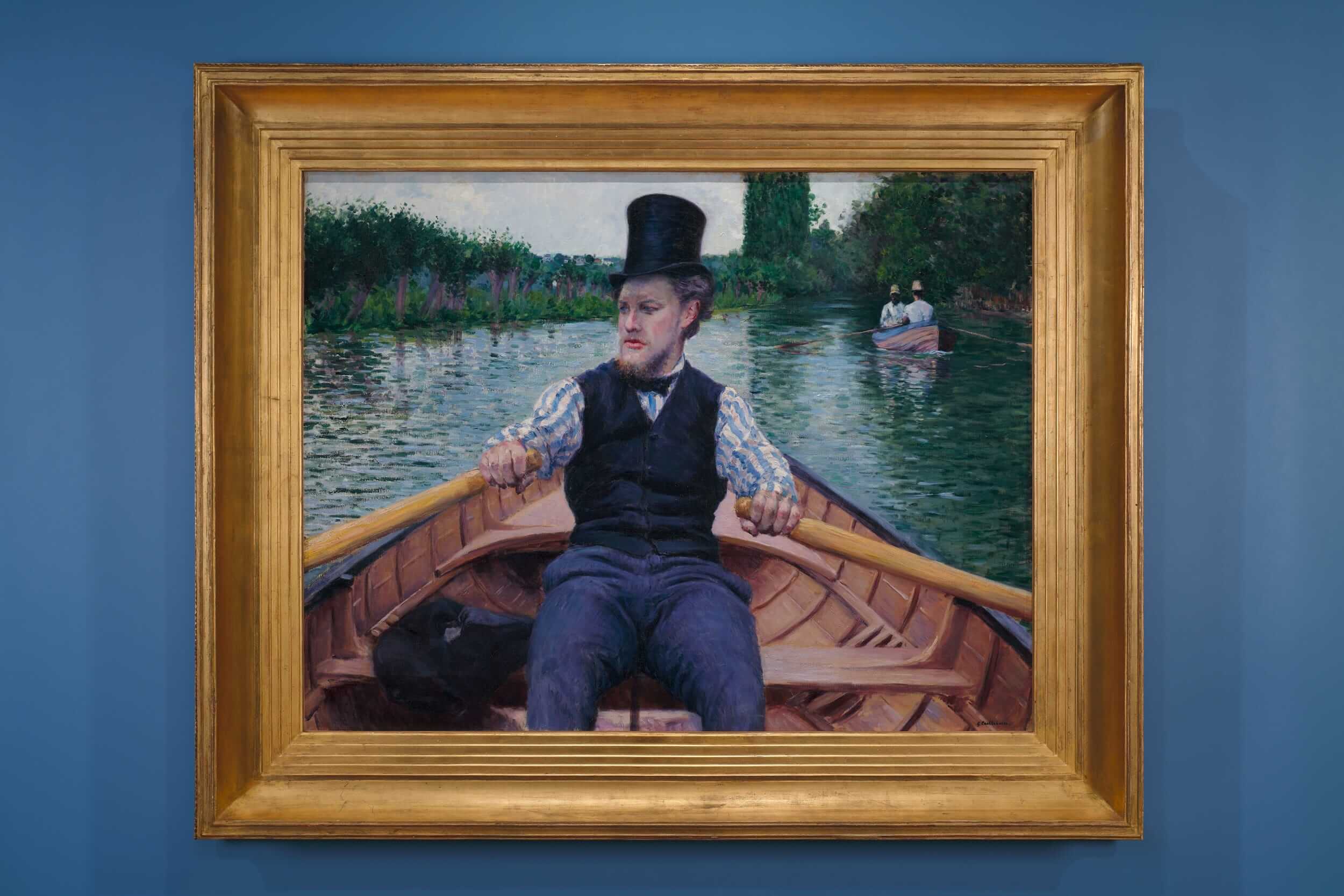 expressionist painting man in row boat