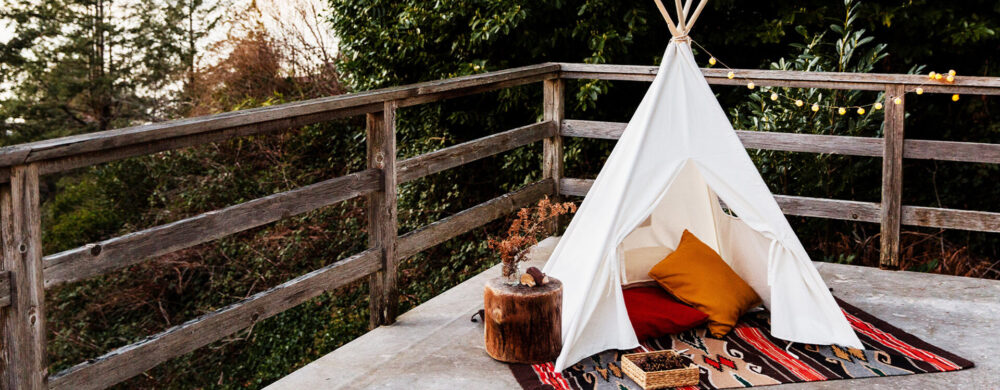 Summer Boho Designed Picnic in a Tent