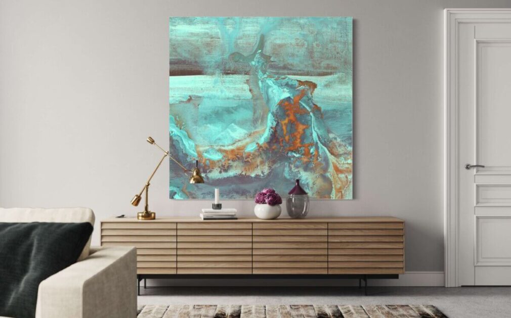 painting decor huge blue artwork print affordable cheap large contemporary