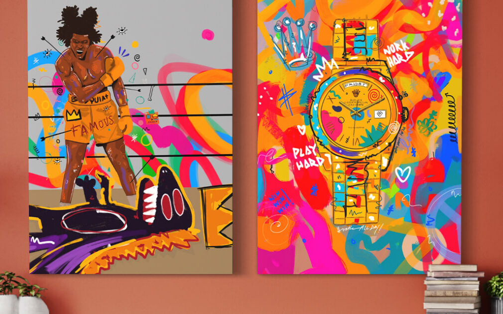 Nuwarhol Wall Art Prints Basquiat Rolex Artwork