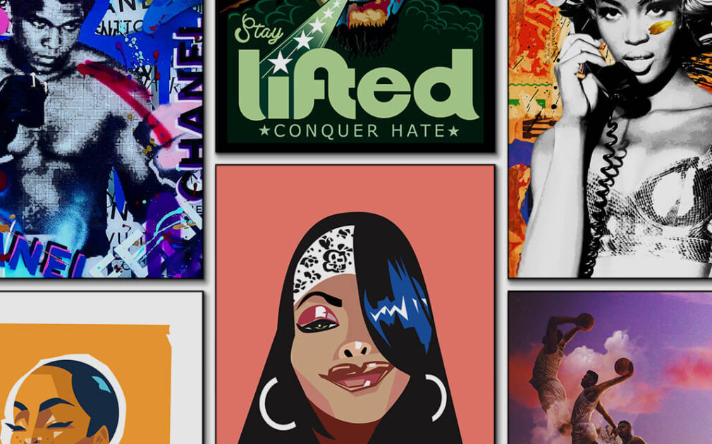 Wall Art Showcasing 30 Famous Black Athletes, Artists, and Icons