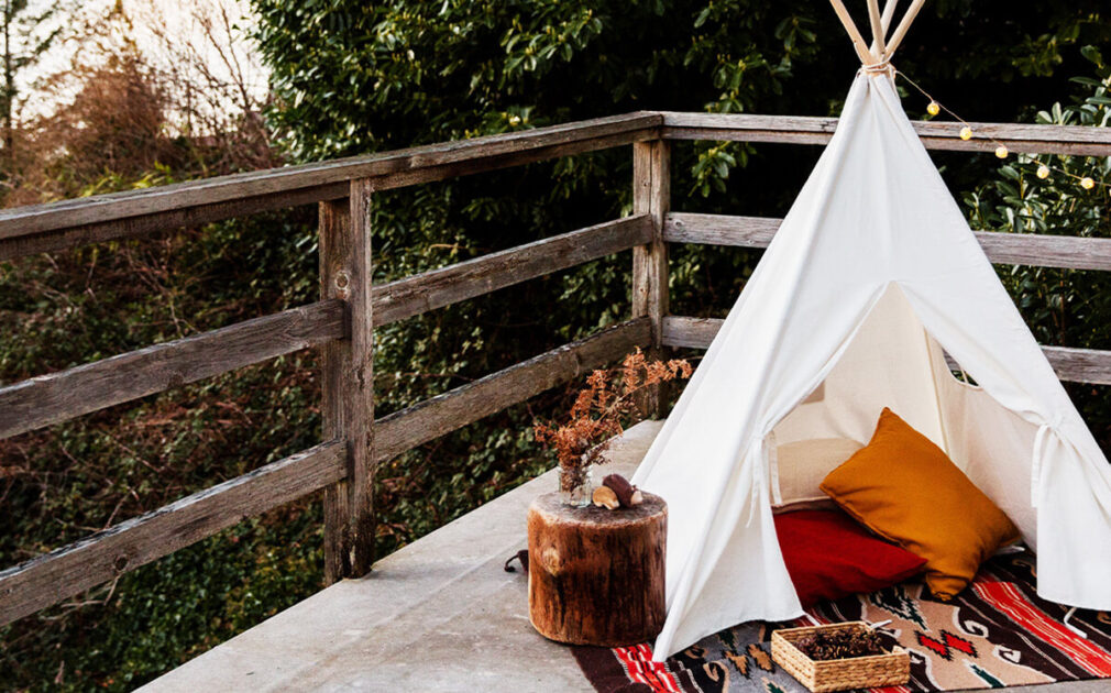 Summer Boho Designed Picnic in a Tent