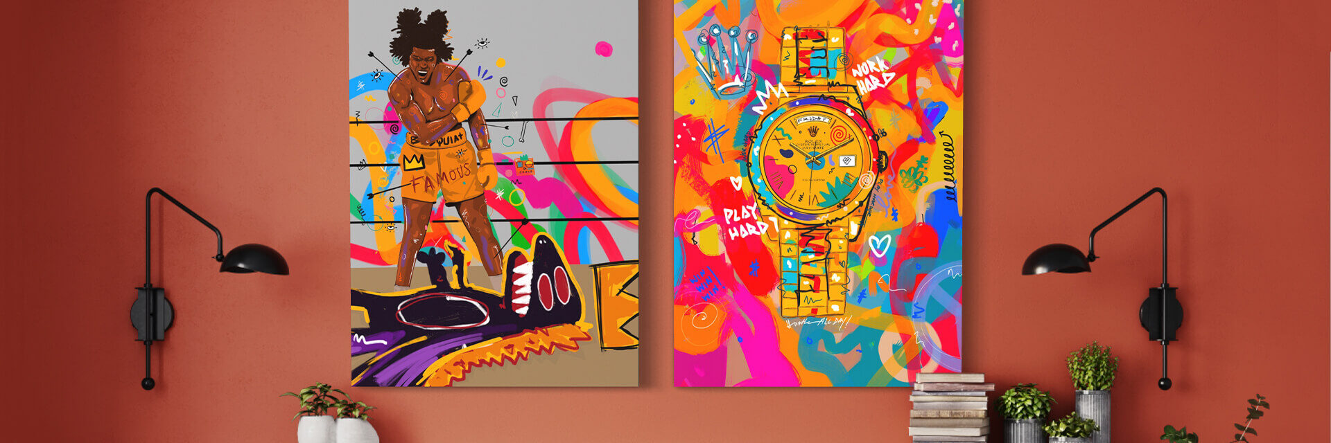 Nuwarhol Wall Art Prints Basquiat Rolex Artwork