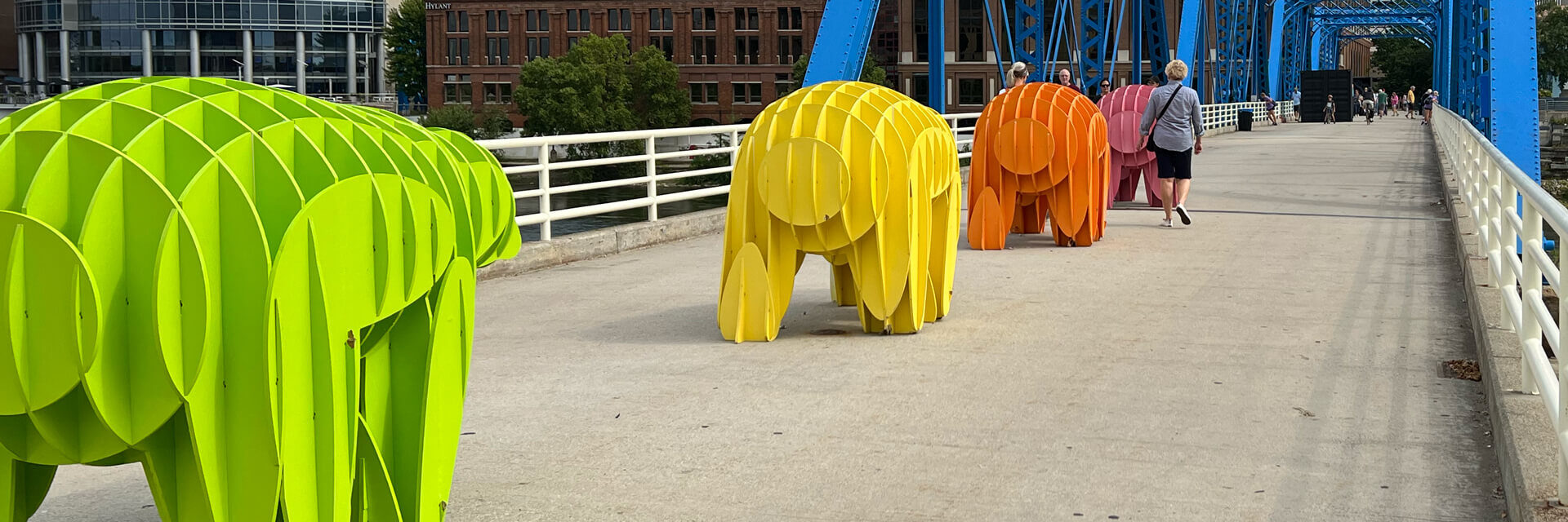 ArtPrize 2022 Featured Public Project exhibit on display on the Blue Bridge