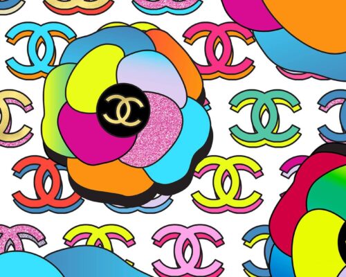 Large Colorful Chanel Logo Fashion Pop Wall Decor