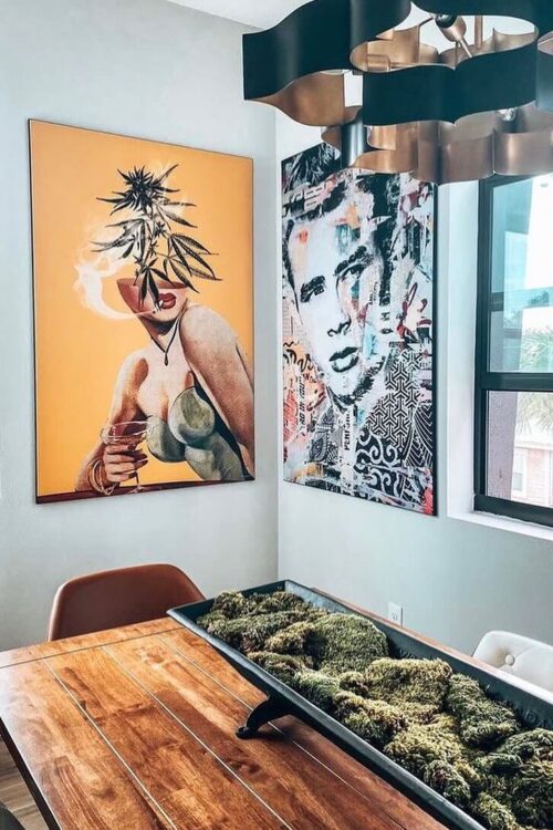 Vintage Pot Head Artwork on Display in Home Decor