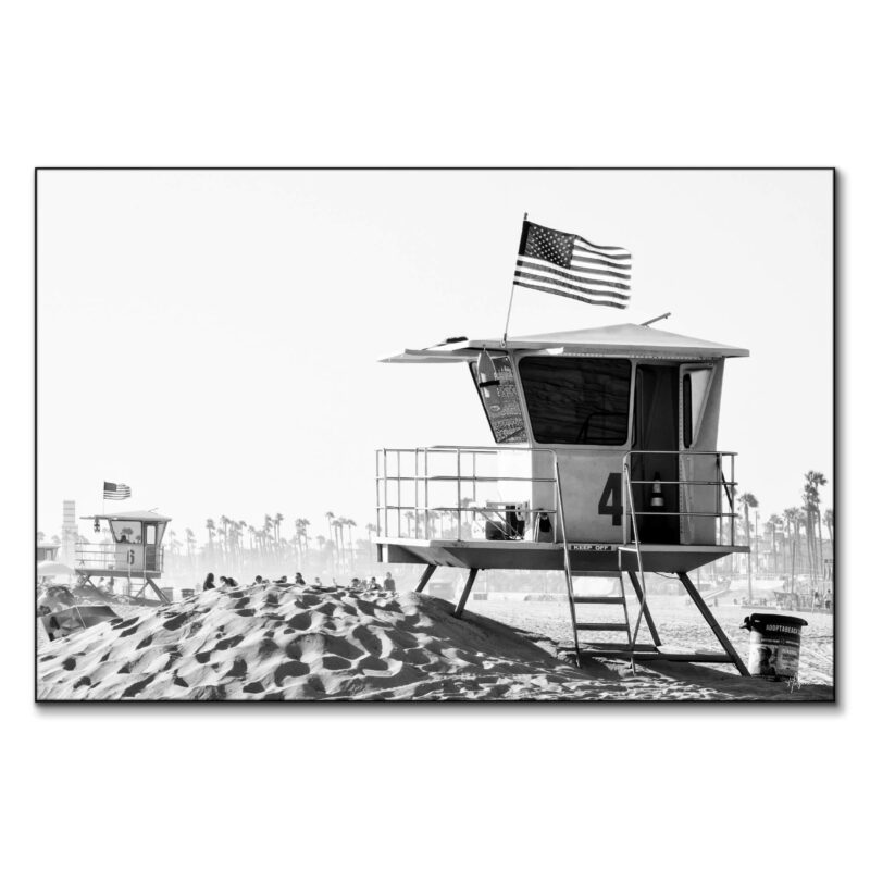 Lifeguard Towers Black and White Wall Art by Philippe HUGONNARD