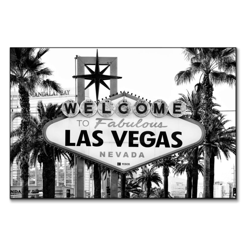 Welcome to Fabulous Las Vegas Black and White Wall Art by Philippe HUGONNARD