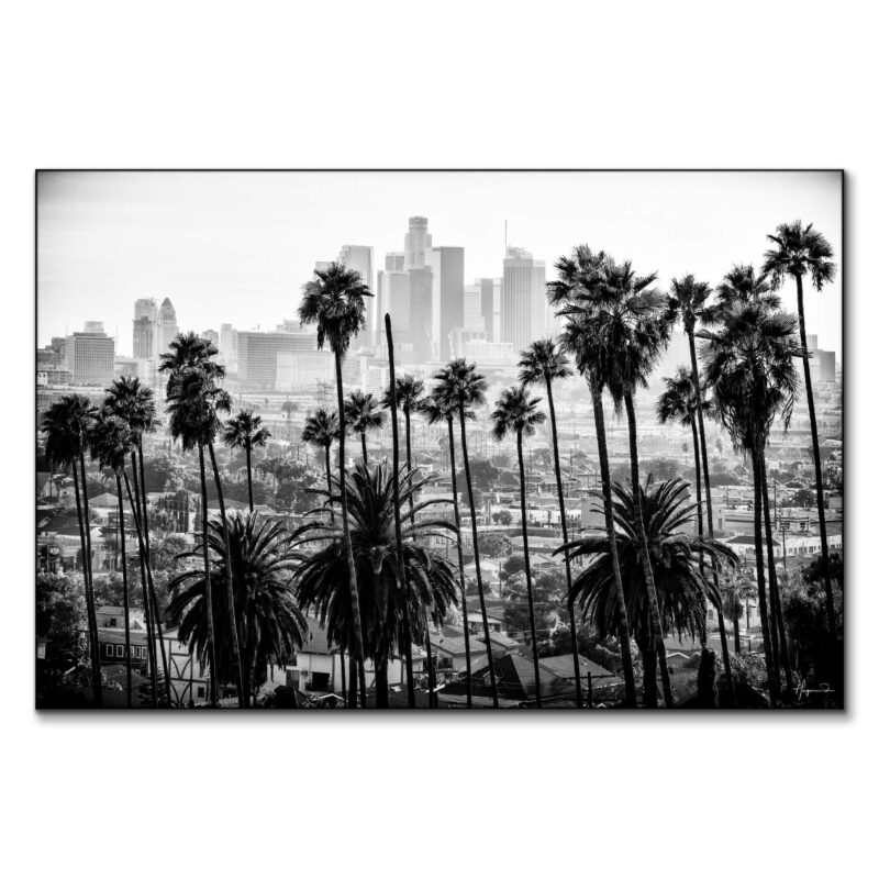 Los Angeles Skyline Black and White Wall Art by Philippe HUGONNARD