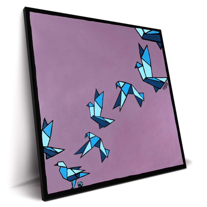 The Secrets of Origami Purple Wall Decor by Art of Spanjer