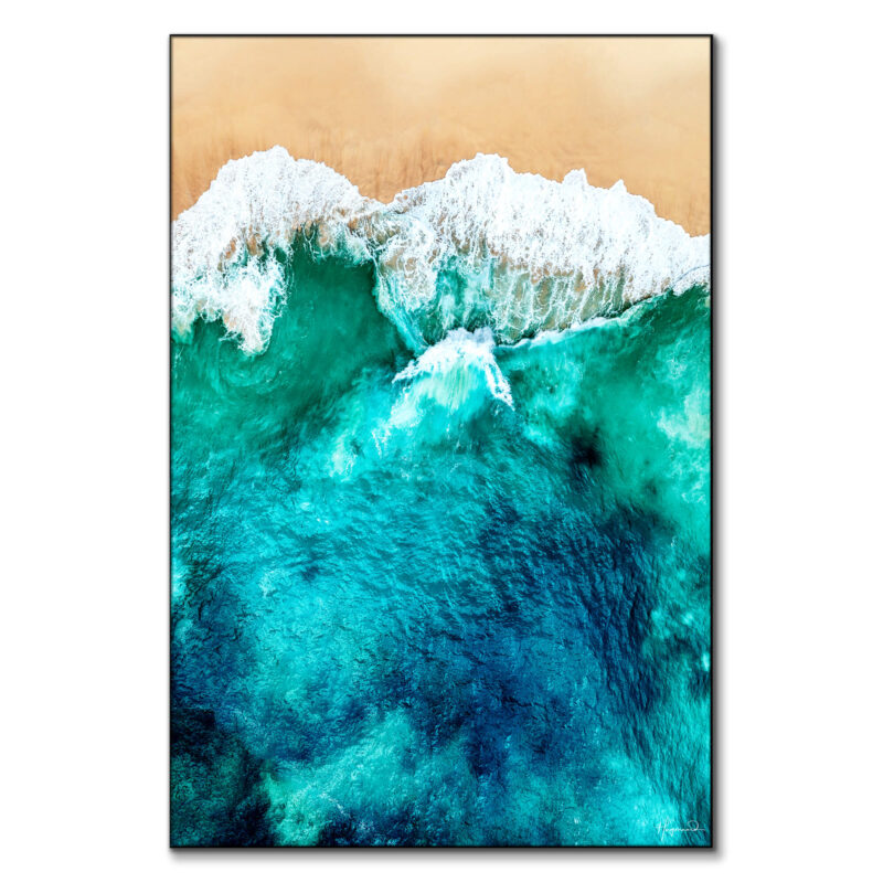 Sandy Beach Teal Wall Art by Philippe HUGONNARD