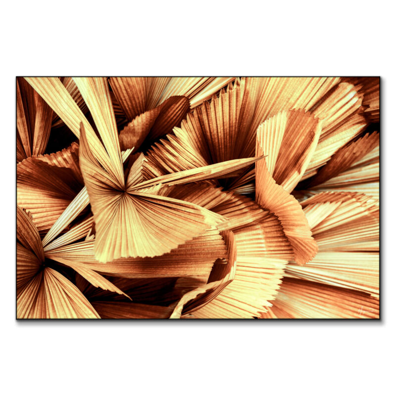 Copper Palm Leaves Gold Wall Art by Philippe HUGONNARD