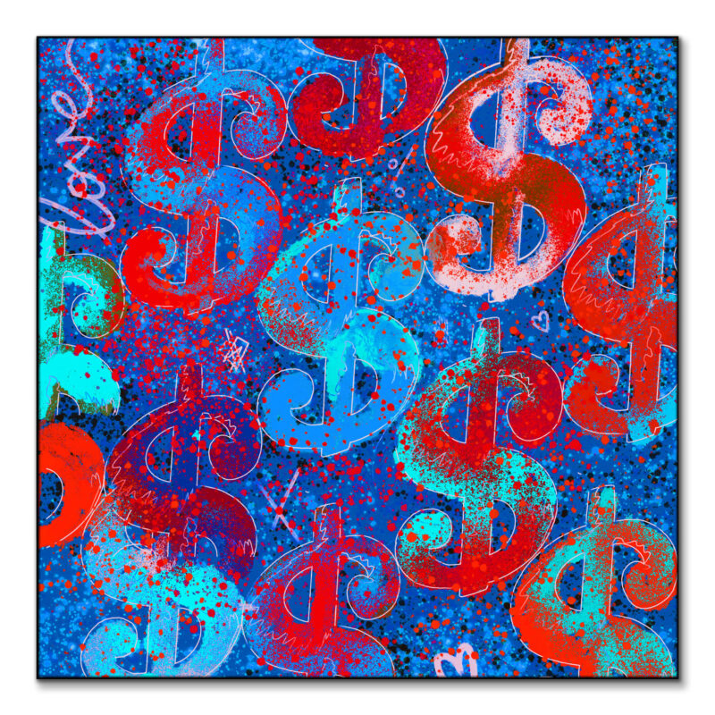 Dollar Sign Merica Vibrant Wall Art by Nuwarhol