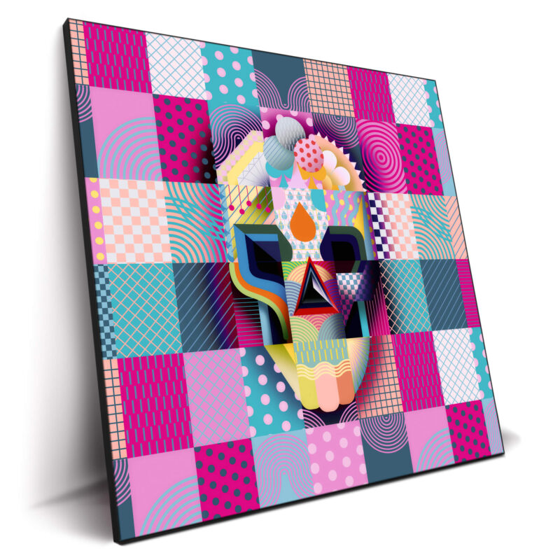 Happy Skull Magenta Wall Decor by Ali Gulec