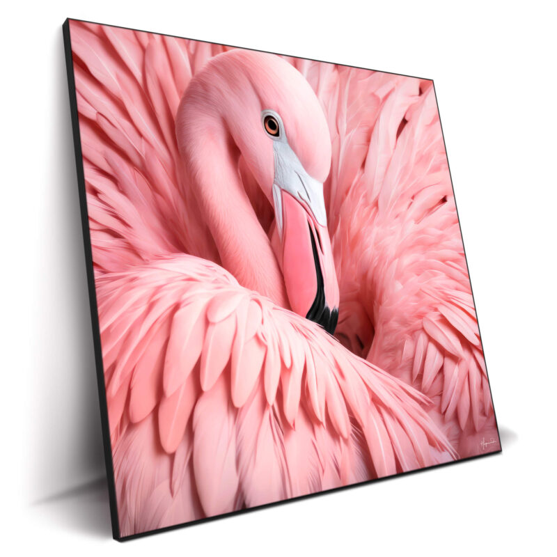 Between the Pink Feathers Vibrant Wall Decor by Philippe HUGONNARD