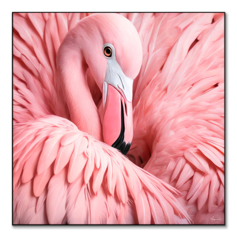 Between the Pink Feathers Vibrant Wall Art by Philippe HUGONNARD