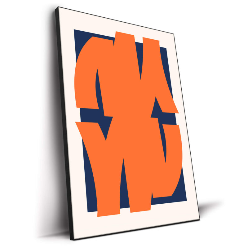 Dark Orange Lines Orange Wall Decor by RS Lab Studio