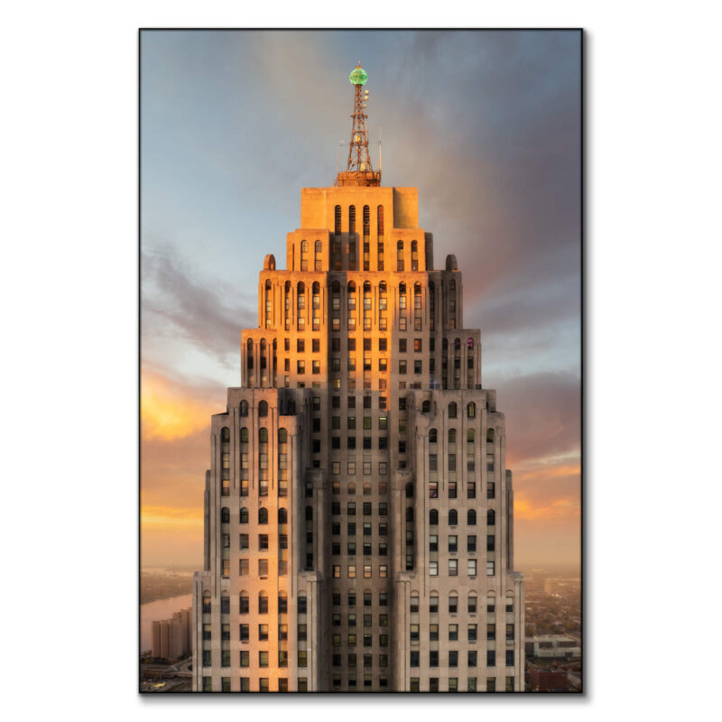 Penobscot Building Brown Wall Art by Chris Hytha
