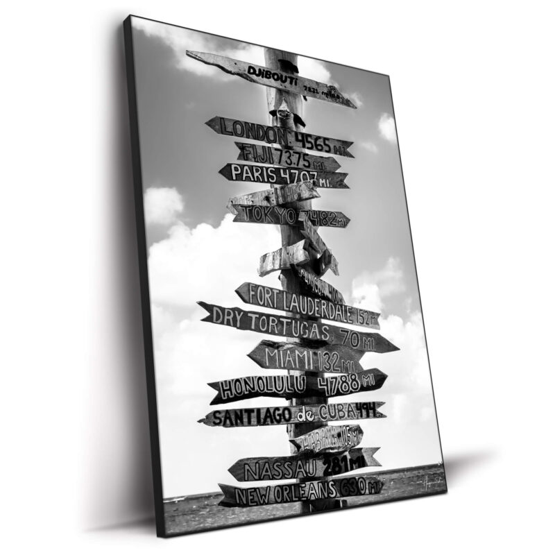 Destination Sign Black and White Wall Decor by Philippe HUGONNARD