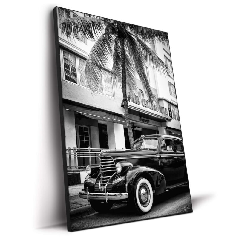 Miami Beach Classic Car Black and White Wall Decor by Philippe HUGONNARD