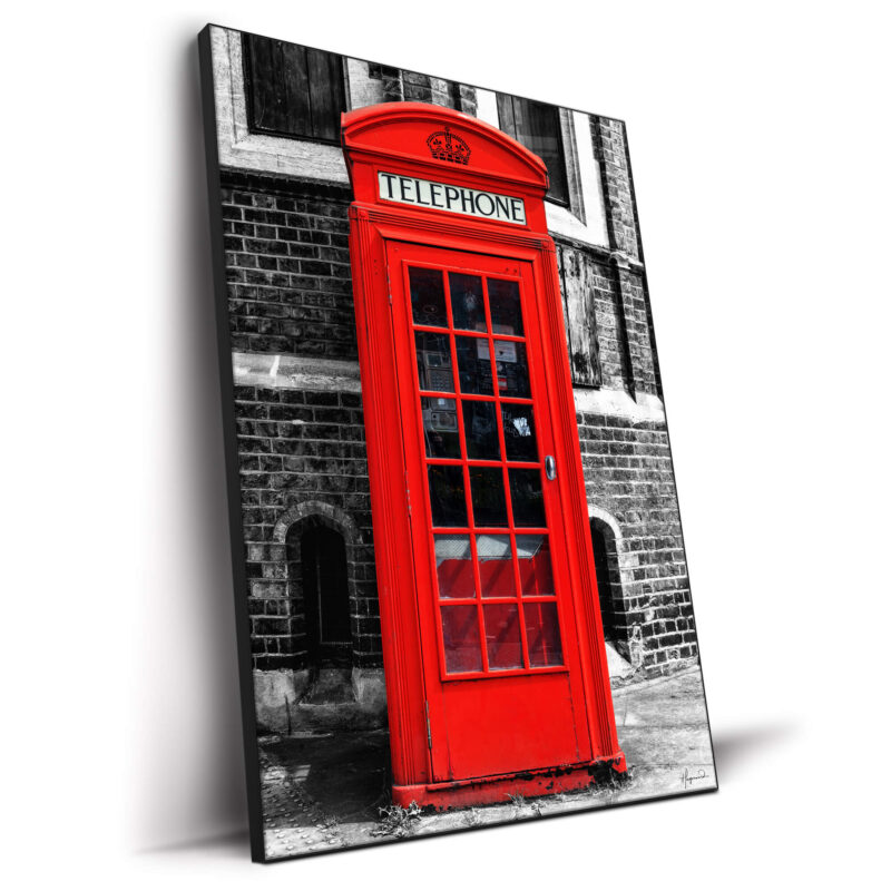 Red Telephone Box Black and White Wall Decor by Philippe HUGONNARD