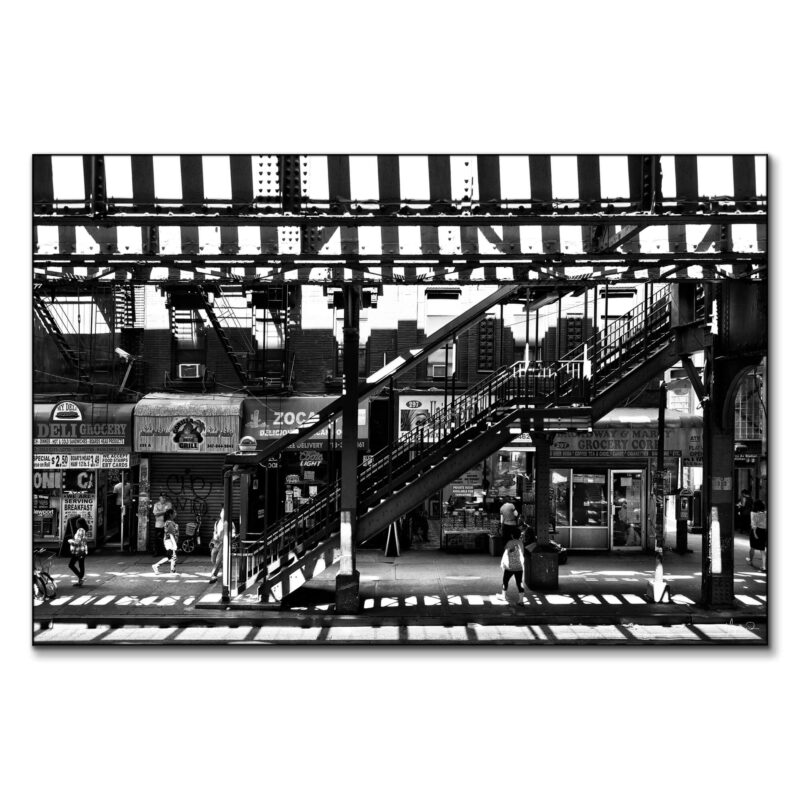Brooklyn Staircase Black and White Wall Art by Philippe HUGONNARD