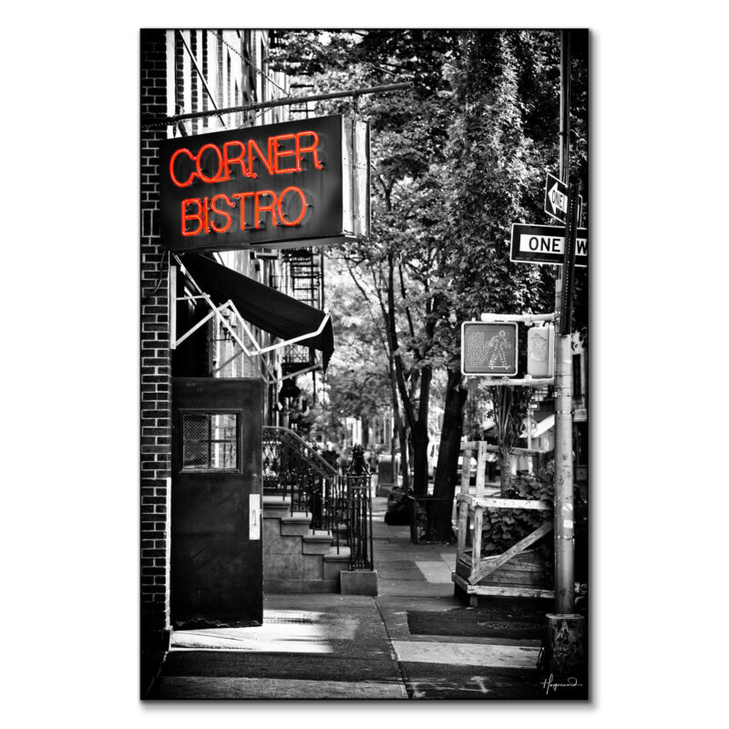 Bistro West Village Black and White Wall Art by Philippe HUGONNARD