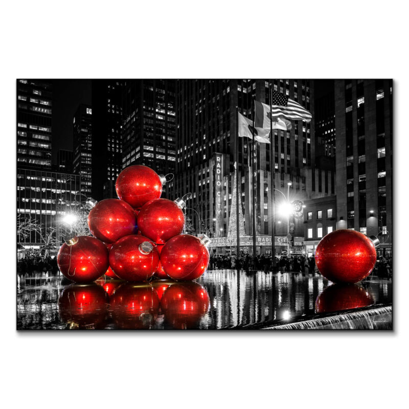 Christmas in Manhattan Black and White Wall Art by Philippe HUGONNARD