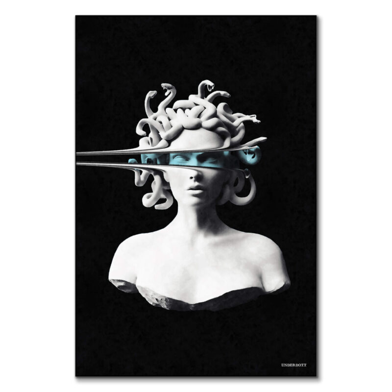 Portrait of Medusa Black and White Wall Art by Underdott