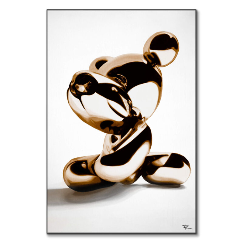 Gold Bear Black and White Wall Art by P Muir Art